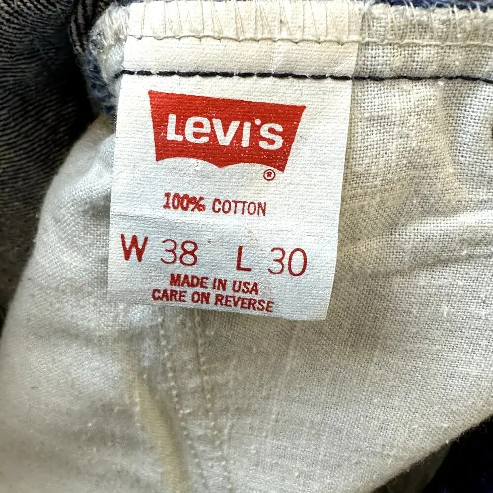 Levi's 517 Vintage 90s Orange Tab Dark Wash Blue Jeans Mens 38x30 Straight Leg